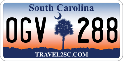 SC license plate OGV288