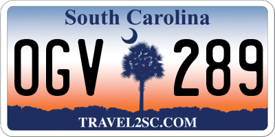SC license plate OGV289