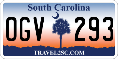 SC license plate OGV293