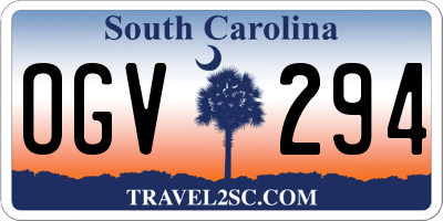 SC license plate OGV294