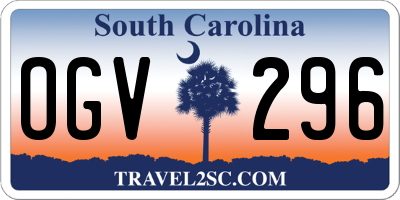 SC license plate OGV296