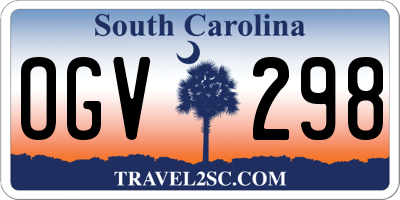 SC license plate OGV298