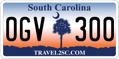 SC license plate OGV300