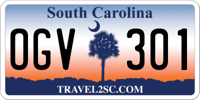 SC license plate OGV301