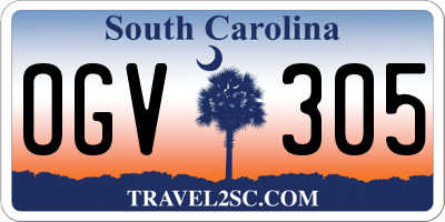 SC license plate OGV305