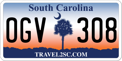 SC license plate OGV308