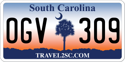 SC license plate OGV309