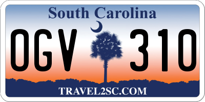 SC license plate OGV310