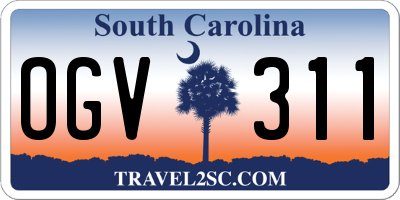 SC license plate OGV311