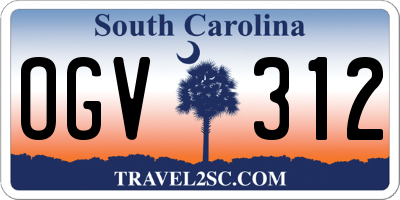 SC license plate OGV312