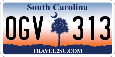SC license plate OGV313