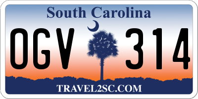 SC license plate OGV314
