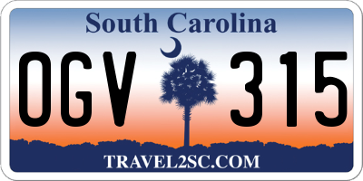 SC license plate OGV315