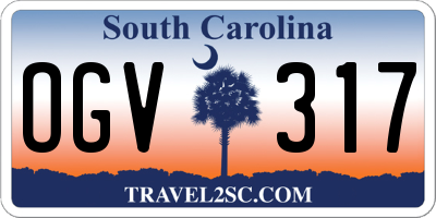 SC license plate OGV317