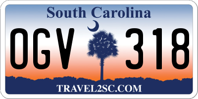 SC license plate OGV318