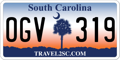 SC license plate OGV319