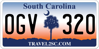 SC license plate OGV320