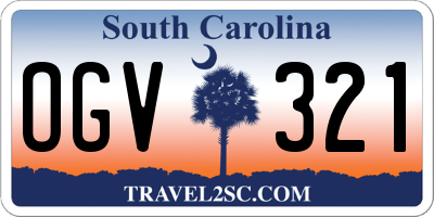 SC license plate OGV321