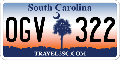 SC license plate OGV322