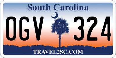 SC license plate OGV324