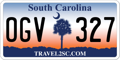 SC license plate OGV327