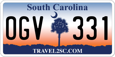 SC license plate OGV331