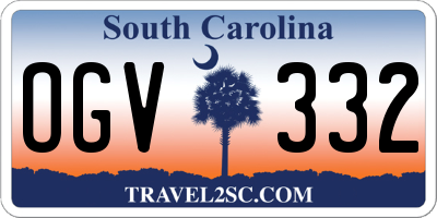 SC license plate OGV332