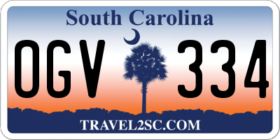 SC license plate OGV334