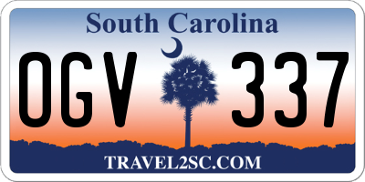 SC license plate OGV337