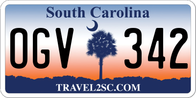 SC license plate OGV342