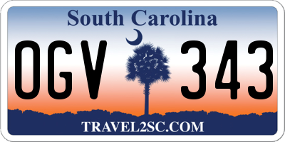 SC license plate OGV343