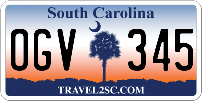 SC license plate OGV345