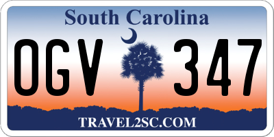 SC license plate OGV347