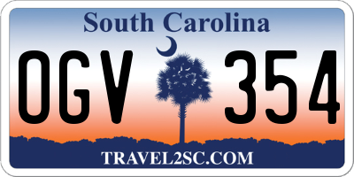 SC license plate OGV354