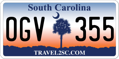 SC license plate OGV355