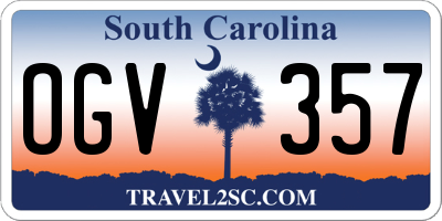 SC license plate OGV357