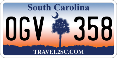 SC license plate OGV358