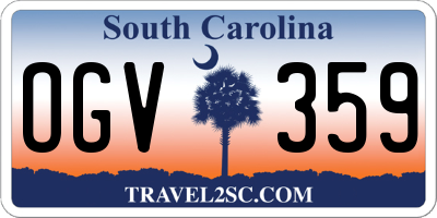 SC license plate OGV359