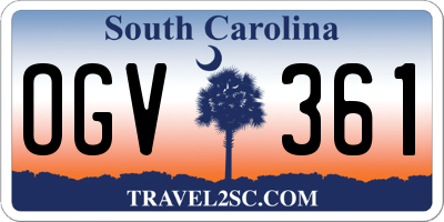 SC license plate OGV361