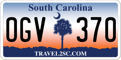 SC license plate OGV370