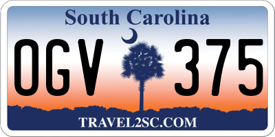 SC license plate OGV375