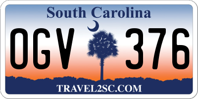 SC license plate OGV376