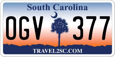 SC license plate OGV377
