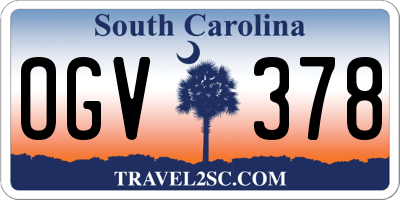 SC license plate OGV378