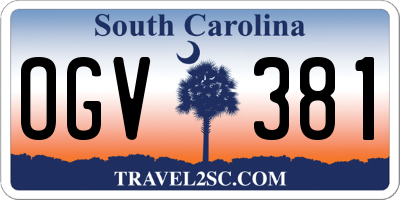 SC license plate OGV381