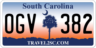 SC license plate OGV382
