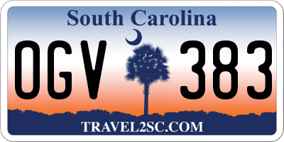 SC license plate OGV383