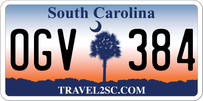 SC license plate OGV384