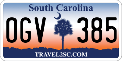 SC license plate OGV385
