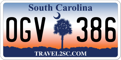 SC license plate OGV386